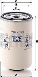 Mann-Filter WK 723/6 - Yakıt Filtresi parcadolu.com