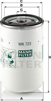 Mann-Filter WK 723 - Yakıt Filtresi parcadolu.com