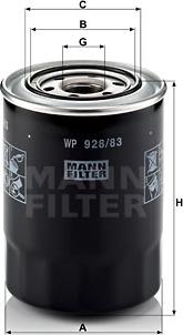 Mann-Filter WP 928/83 - Yağ filtresi parcadolu.com