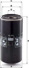 Mann-Filter WP 1270 - Yağ filtresi parcadolu.com