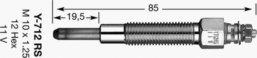 NGK Y-712 RS - Kızdırma Bujisi parcadolu.com