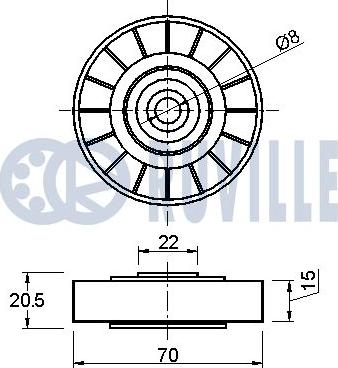 Ruville 540650 - Kayış Gerdirici, Kanallı V Kayışı parcadolu.com