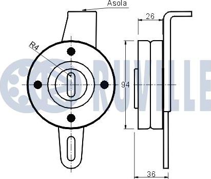 Ruville 540236 - Kayış Gerdirici, Kanallı V Kayışı parcadolu.com