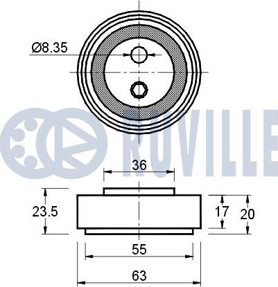 Ruville 540754 - Kayış Gerdirici, Kanallı V Kayışı parcadolu.com