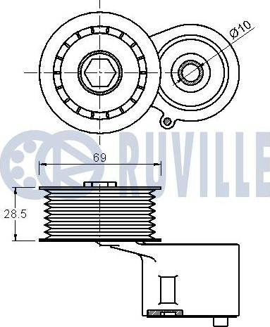 Ruville 542420 - Kayış Gerdirici, Kanallı V Kayışı parcadolu.com