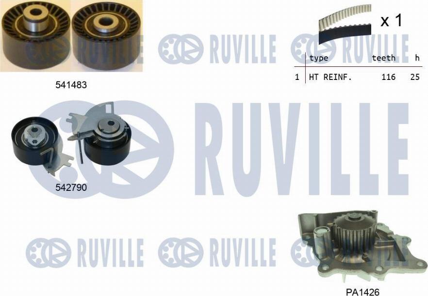 Ruville 5504271 - Devirdaim + Triger Kayışı Seti parcadolu.com