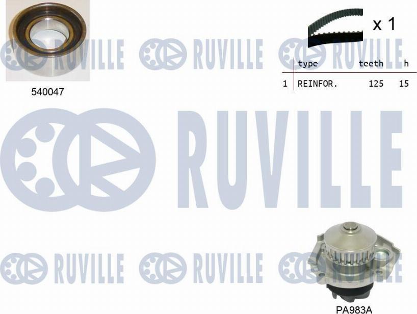 Ruville 5500481 - Devirdaim + Triger Kayışı Seti parcadolu.com