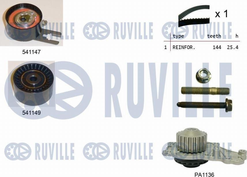 Ruville 5500521 - Devirdaim + Triger Kayışı Seti parcadolu.com