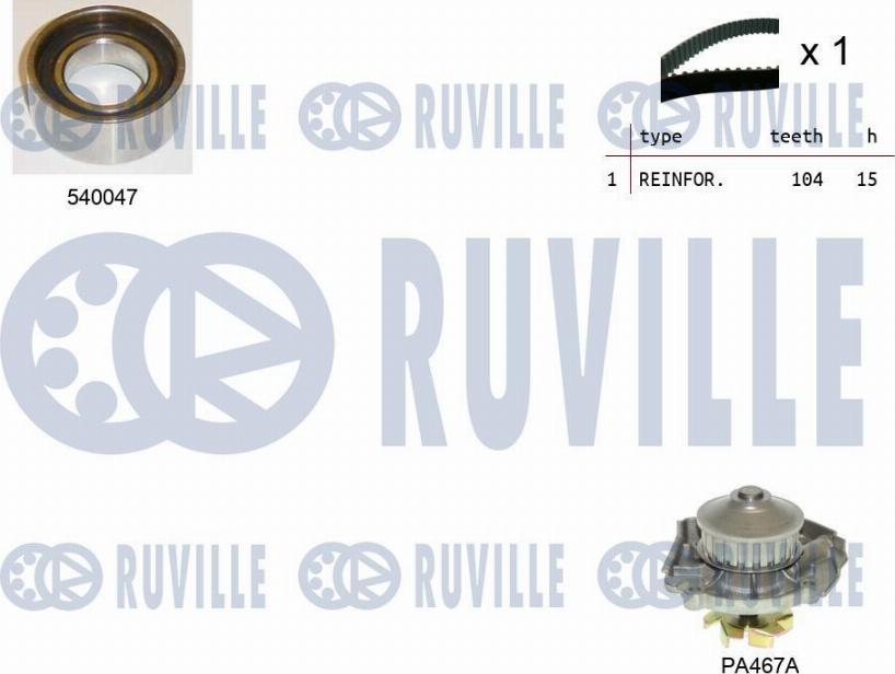 Ruville 5500651 - Devirdaim + Triger Kayışı Seti parcadolu.com