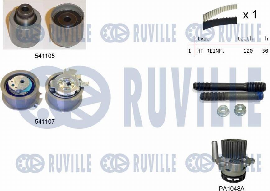 Ruville 5500611 - Devirdaim + Triger Kayışı Seti parcadolu.com