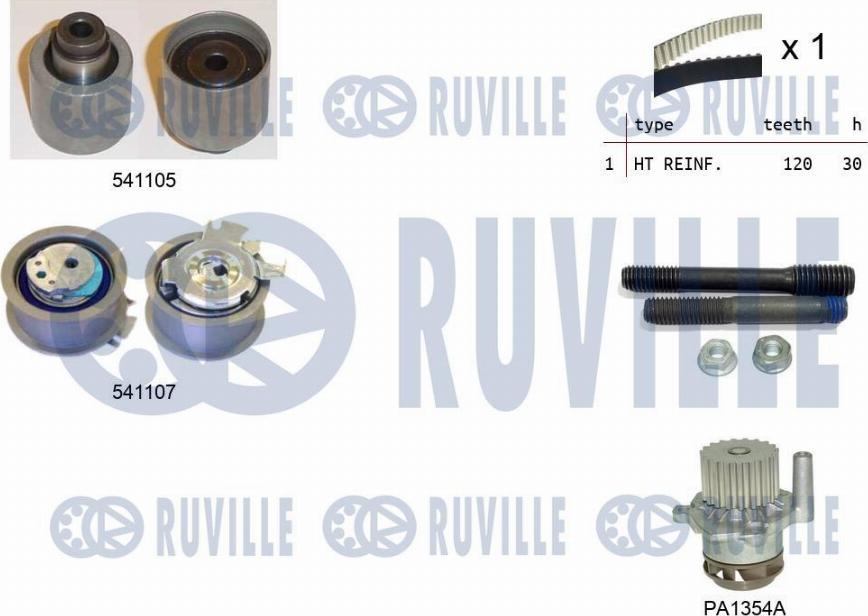 Ruville 5500612 - Devirdaim + Triger Kayışı Seti parcadolu.com