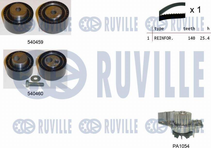 Ruville 5501122 - Devirdaim + Triger Kayışı Seti parcadolu.com