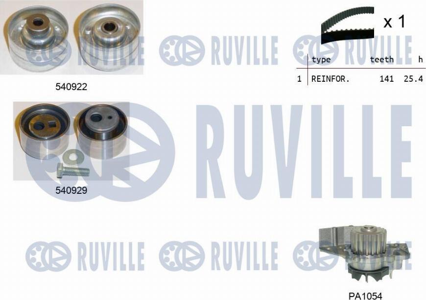 Ruville 5501341 - Devirdaim + Triger Kayışı Seti parcadolu.com