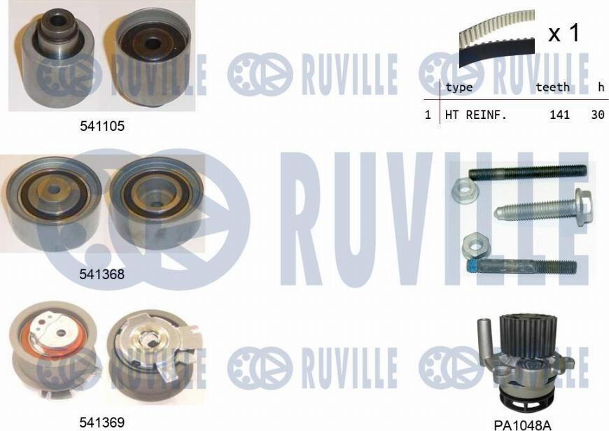 Ruville 5501261 - Devirdaim + Triger Kayışı Seti parcadolu.com