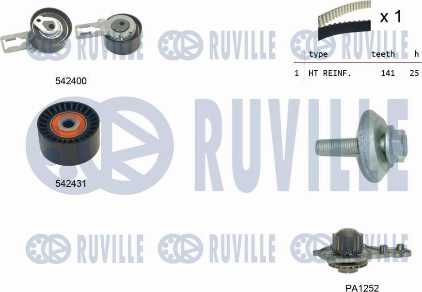 Ruville 5503581 - Devirdaim + Triger Kayışı Seti parcadolu.com