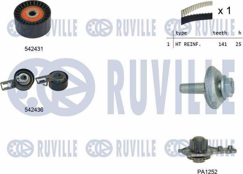 Ruville 5503681 - Devirdaim + Triger Kayışı Seti parcadolu.com