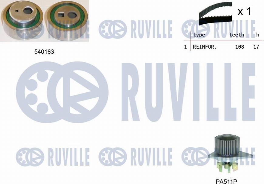 Ruville 5503281 - Devirdaim + Triger Kayışı Seti parcadolu.com