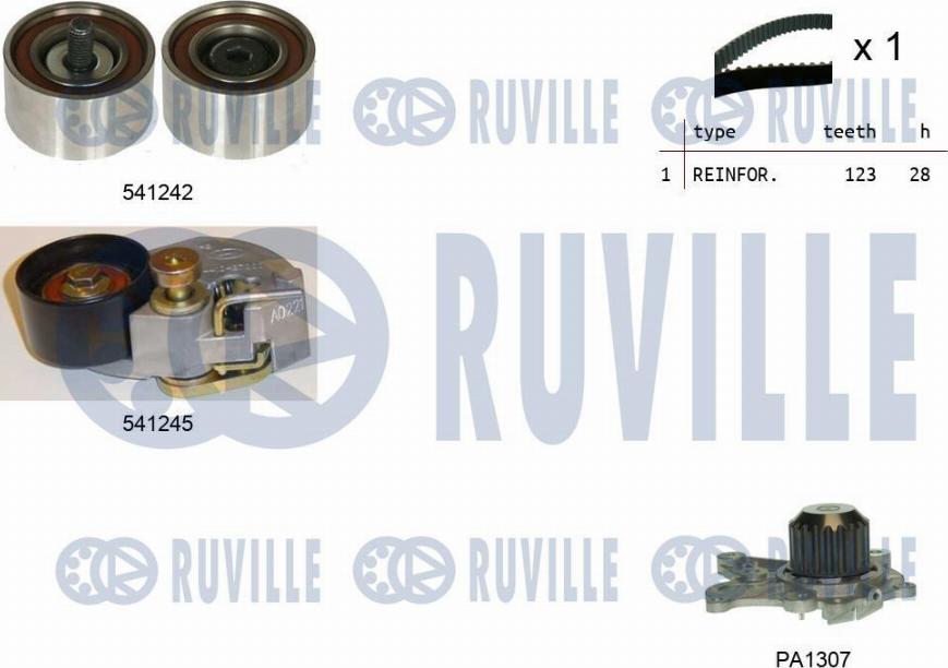 Ruville 5502751 - Devirdaim + Triger Kayışı Seti parcadolu.com