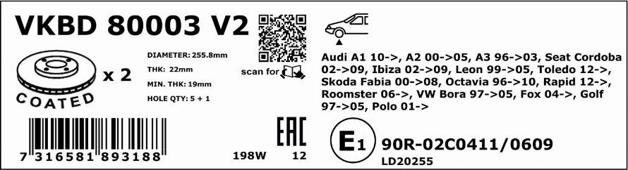 SKF VKBD 80003 V2 - Fren Diski parcadolu.com