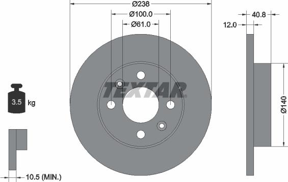 Textar 92036103 - Fren Diski parcadolu.com