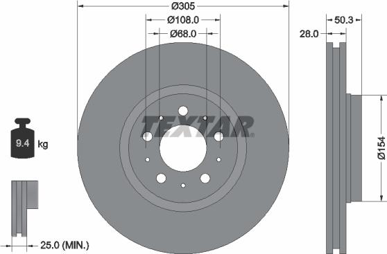 Textar 92100603 - Fren Diski parcadolu.com