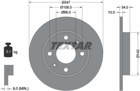 Textar 92029800 - Fren Diski parcadolu.com