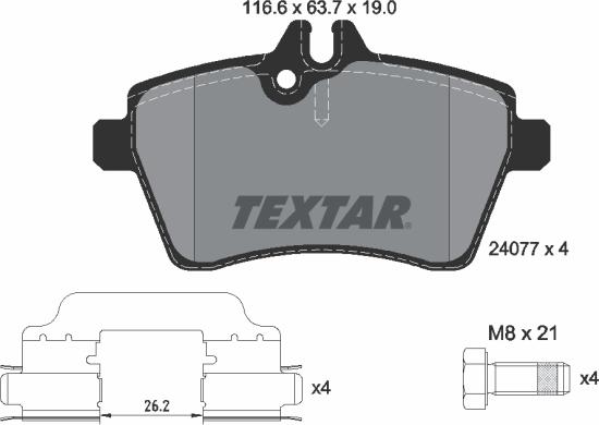 Textar 89017500 - Fren takımı, diskli fren parcadolu.com