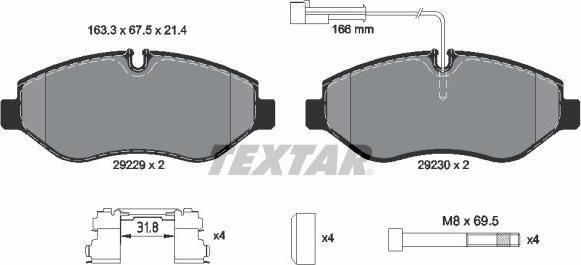 Textar 2922902 - Fren Balata Seti, Diskli Fren parcadolu.com