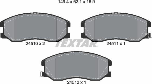 Textar 2451001 - Fren Balata Seti, Diskli Fren parcadolu.com