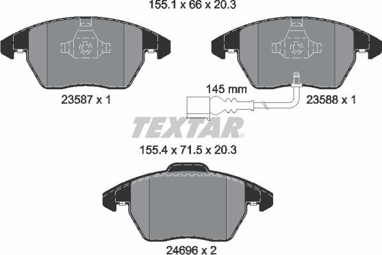 Textar 2469602 - Fren Balata Seti, Diskli Fren parcadolu.com