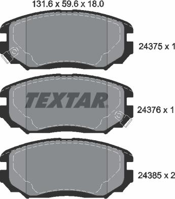 Textar 2437501 - Fren Balata Seti, Diskli Fren parcadolu.com