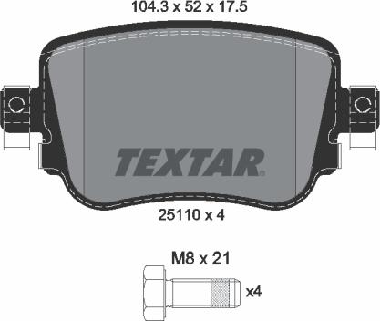 Textar 2511001 - Fren Balata Seti, Diskli Fren parcadolu.com