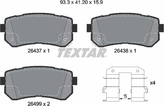 Textar 2643701 - Fren Balata Seti, Diskli Fren parcadolu.com