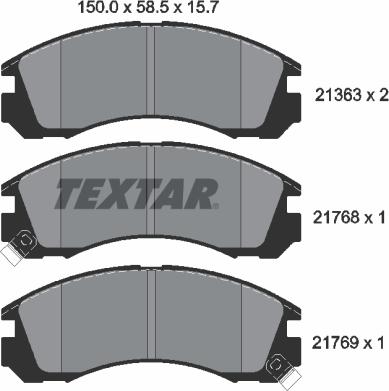 Textar 2136301 - Fren Balata Seti, Diskli Fren parcadolu.com