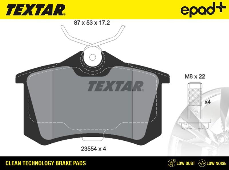 Textar 2355402CP - Fren Balata Seti, Diskli Fren parcadolu.com