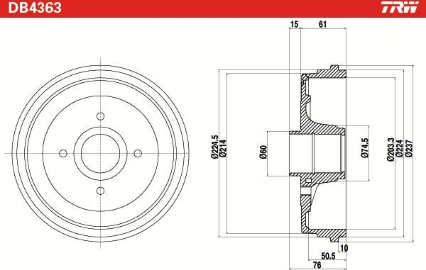 TRW DB4363 - KAMPANA ARKA CLIO III MODUS parcadolu.com