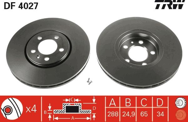 TRW DF4027 - Fren Diski parcadolu.com