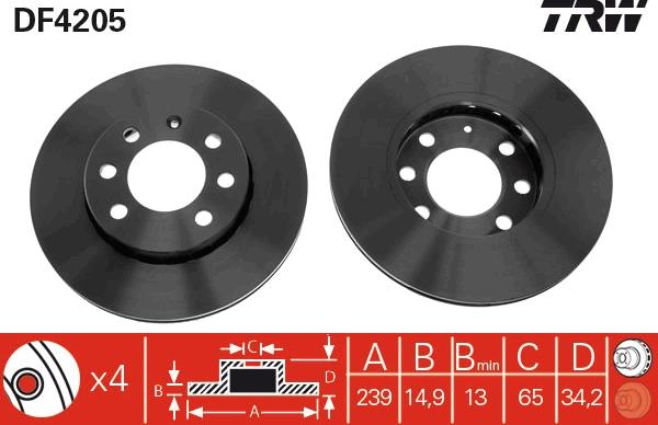 TRW DF4205 - Fren Diski parcadolu.com