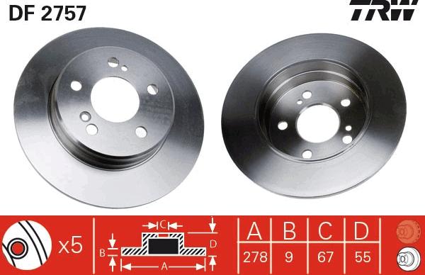 TRW DF2757 - Fren Diski parcadolu.com