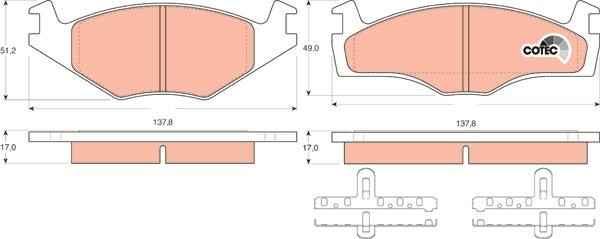 TRW GDB1219 - ON FREN BALATASI-  VW POLO 82-00 POLO CLS 96-00  SEAT IBIZA 93-99 parcadolu.com