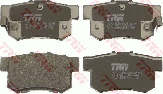 TRW GDB3175 - BALATA FREN ARKA-HONDA  HONDA CIVIC 01-12 1.4-1.6 SEDAN - ACCORD 98-03 - CRV 02-06 2.0 - SUZUKI  SWIFT 06- - SX4 06-   ESKI NO   parcadolu.com