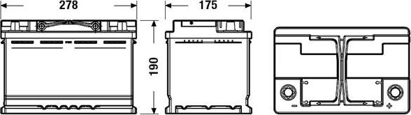 Tudor TL700 - AKU 12V 70 AH 760A START STOP EFB L03 278×175×190 SULU parcadolu.com