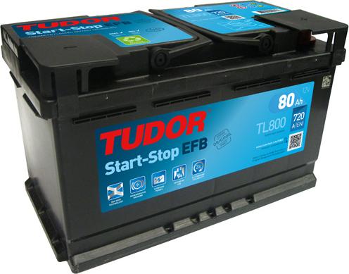 Tudor TL800 - AKU 12V 80 AH 800A START STOP EFB L04 315×175×190 SULU parcadolu.com