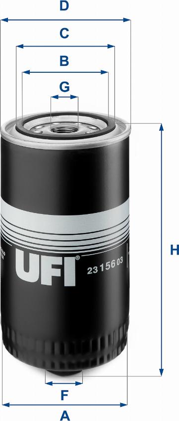 UFI 23.156.03 - Yağ filtresi parcadolu.com