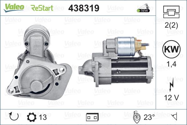 Valeo 438319 - MARS MOTORU START STOP FONKSIYONLU K9K CLIO  IV-MEGANE-KADJAR-SCNENIC-TALISMAN-DUSTER 2010- parcadolu.com