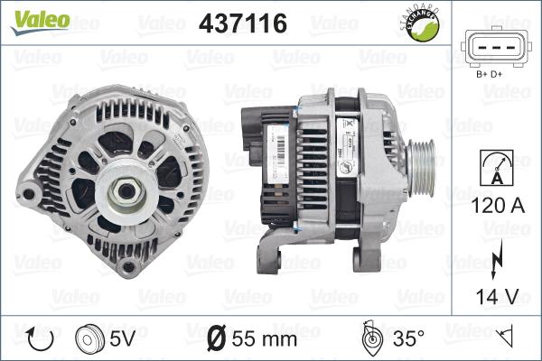 Valeo 437116 - Alternatör parcadolu.com