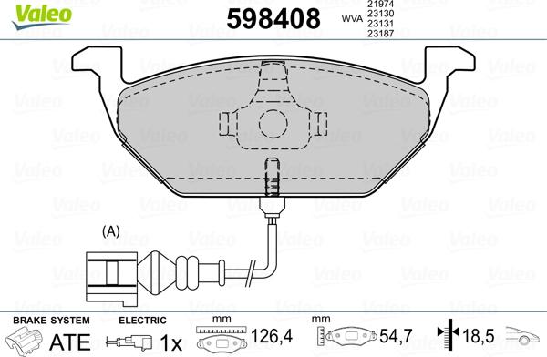 Valeo 598408 - Fren Balata Seti, Diskli Fren parcadolu.com