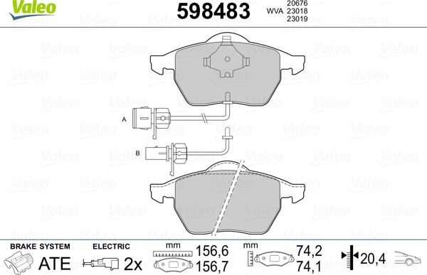 Valeo 598483 - Fren Balata Seti, Diskli Fren parcadolu.com