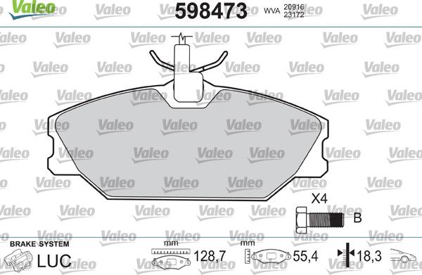 Valeo 598473 - Fren Balata Seti, Diskli Fren parcadolu.com