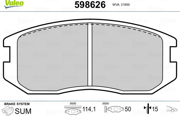 Valeo 598626 - Fren Balata Seti, Diskli Fren parcadolu.com